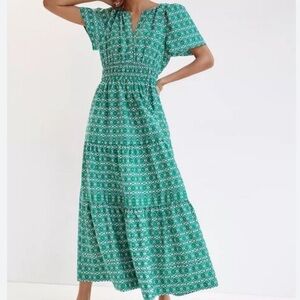 Anthropologie The Somerset Maxi Dress Kelly Green Printed Size Large